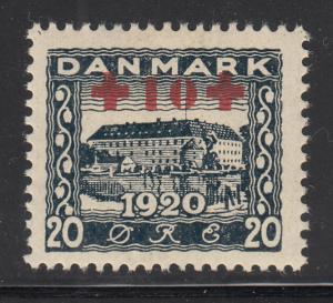 Denmark 1921 MH Sc #B2 10o surcharge on 20o Sonderborg Castle