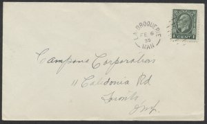 1935 La Broquerie MAN Split Ring on Cover to Toronto