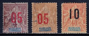 Guadeloupe - Scott #83-85 - Used - Faults - SCV $5.75