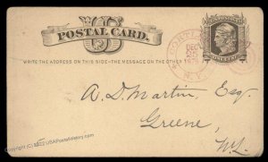 USA 1879 CORTLAND New York Red Violet Cancel Christmas Cover 96364