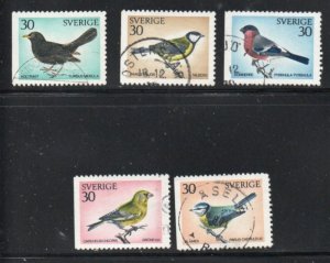 Sweden Sc 873-877 1970 Birds stamp set used