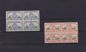 SA26e New Zealand 1946 Peace - War scenes, mint blocks