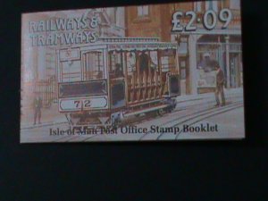 ​ISLE OF MAN-1988 SC#355c-RAILWAYS & TRAMWAY COMPLETE BOOKLET MNH VF-LAST ONE