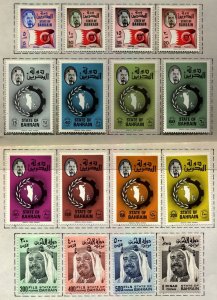 Bahrain Scott 225-240 Definitive issue Mint Lightly hinged on Album Page