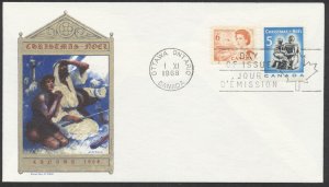 1968 #459/488 6c Centennial/5c Christmas Combo FDC Jackson Cachet Ottawa