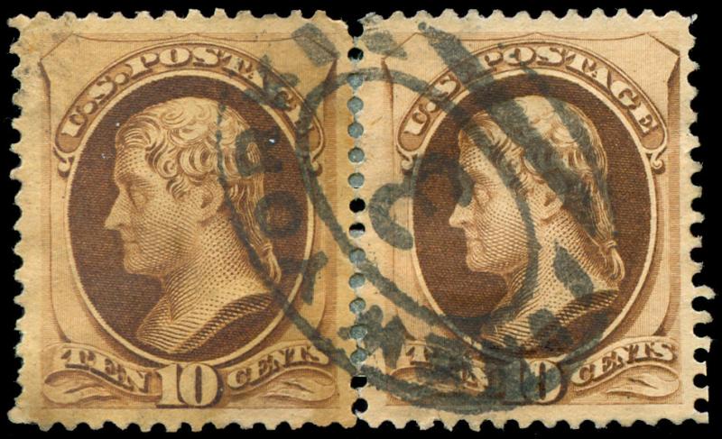 momen: US Stamps #187-188 Used Combination Pair