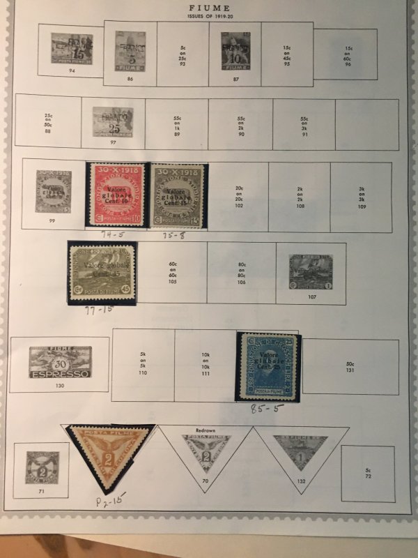 Collection of Fiume stamps