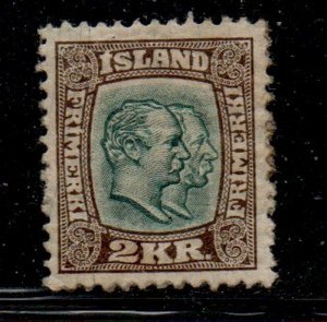 Iceland Sc 84 1907 2 kr 2 Kings stamp mint