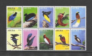 BIRDS - ARUBA #437 BLOCK OF 10 MNH