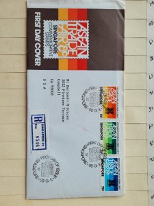 SINGAPORE 1980  ASEAN TRADE FAIR  REGISTERED USA ADDRESSED  FDC