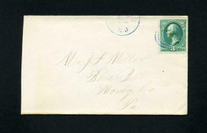 Cover from Crosswicks, New Jersey to Blue Bell, Pennsylvania dated 8-14-1882