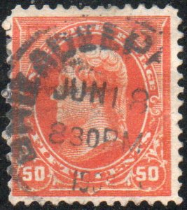 USA #260 F-VF, town cancel, eye popping color! Retails $140