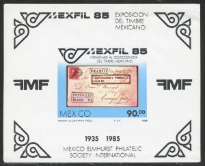 Mexico Scott 1385 MNHOG - MEXFIL '85 Stamp Exposition S/S - SCV $3.50
