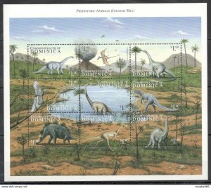 Dominica Fauna Prehistoric Animals Jurassic Era Dinosaurs Kb ** St Pk003