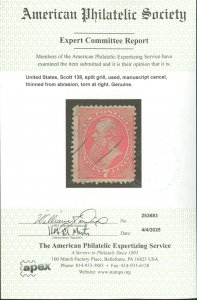 U.S. #138 USED WITH APS CERT SPLIT GRILL