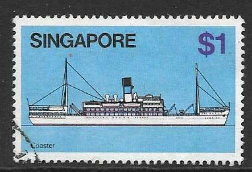 SINGAPORE SG373 1980 $1 SHIPS FINE USED