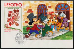 Lesotho 412-20 on FDC's - Disney, Christmas, Pluto, Mickey