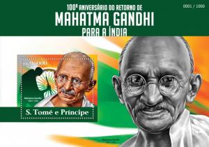 SAO TOME E PRINCIPE 2015 SHEET GANDHI NOBEL PRIZE st15318b