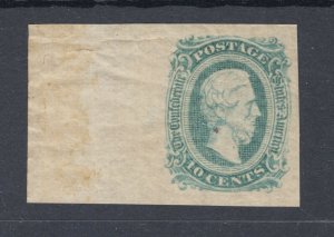 Confederate States Sc 11d, MNH. 1863-64 10c green Jefferson Davis VF+ CSA Cert