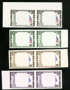 Guinea Stamps MNH XF Kennedy Set Error Imperf Missing Center Omitted