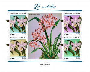 NIGER - 2022 - Orchids - Perf 4v Sheet #8 - Mint Never Hinged