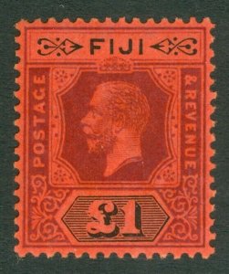 SG 137a Fiji 1912-23. £1 purple & black/red. A pristine very lightly mounted...