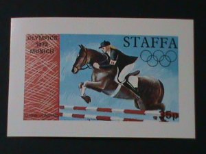 ​STAFFA-SCOTLAND -OLYMPIC GAMES-MUNICH'72 MNH-S/S-IMPERF VF FANCY CANCEL