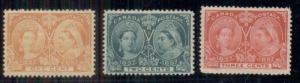 CANADA 1¢ - 3¢ Jubilees, all og, NH with gum skips or bends, VF, Scott $242.50