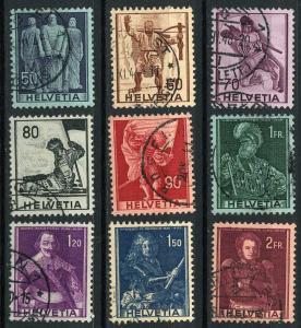 Switzerland 1941 Scott 270 .. 278, set of 9 used - Portraits