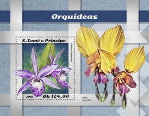 St Thomas - 2018 Orchids on Stamps - Souvenir Sheet - ST18512b