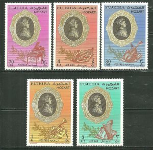 Fujeira MNH Set Of 5 Mozart Music Composer