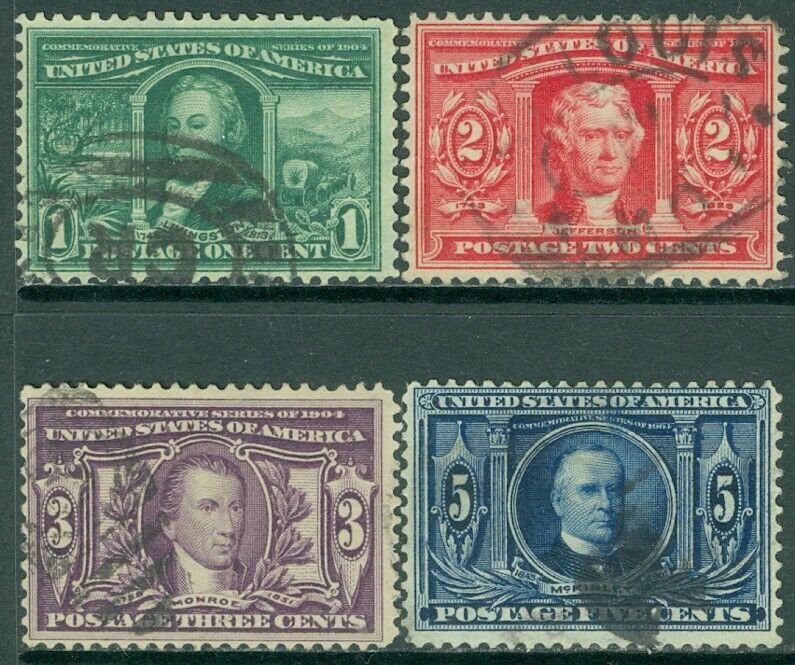 EDW1949SELL : USA 1904 Scott #323-26 Used. Unusually Fresh. Catalog $62.00++