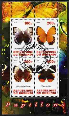 BURUNDI SHEET USED BUTTERFLIES INSECTS 