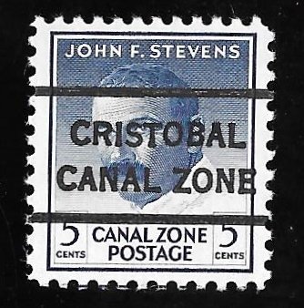 CANAL ZONE 139  5 cents Precancel John Stevens Stamp Mint OG NH EGRADED VF 82