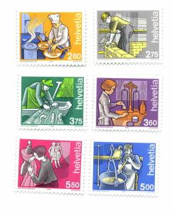 Switzerland-Scott's # 842,843,845,846,848,849 Industry- M NH