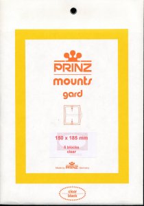 Prinz SCOTT Stamp Mount 150/185 mm - CLEAR - Pk of 5 (150x185 150 mm) PRECUT 991