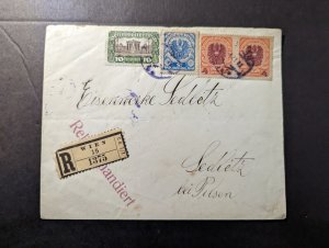 1921 Registered Austria Cover Vienna to Seidlitz near Pilsen