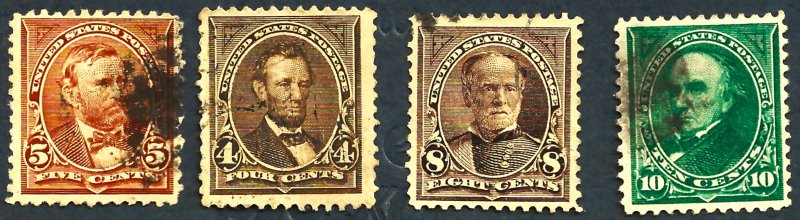 254-258 F/VF used 1894 regular issue stamps