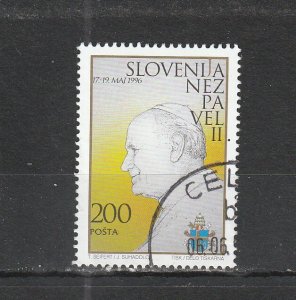 Slovenia  Scott#  253  Used  (1996 Visit of Pope John Paul II)