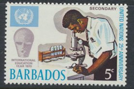 Barbados  SG 416 SC# 345 United Nations 1970  MLH  see scan