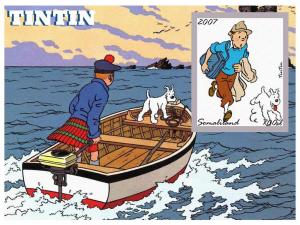 SOMALILAND SHEET IMPERF ANIMATION TINTIN