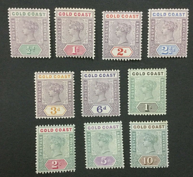 MOMEN: GOLD COAST SG #26-34 1898-1902 MINT OG H LOT #193452-2068