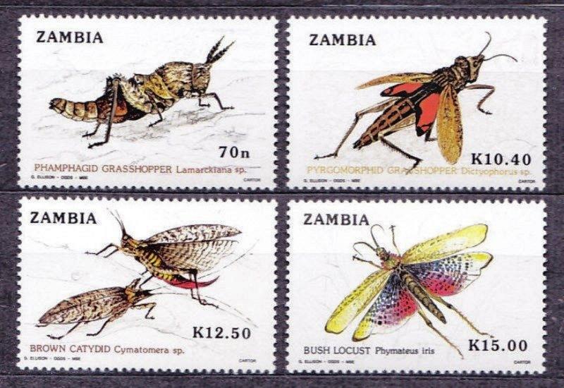 Zambia 478-481, MNH, Insects 1989. x28019