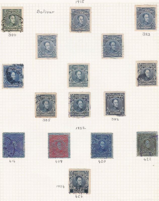 venezuela 1915 stamps on  album page ref r11893