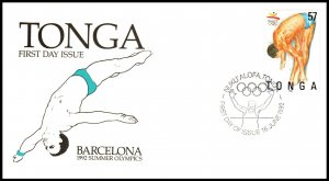 Tonga 816 Summer Olympics U/A FDC