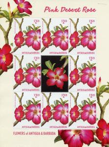 Antigua & Barbuda 2015 MNH Pink Desert Rose Flowers 8v M/S Flora