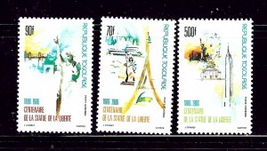 Togo C548-50 MNH 1986 Statue of Liberty