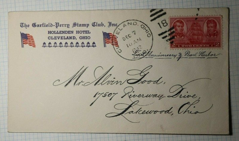 GPSC Cleveland OH 1st Anniv Pearl Harbor Philatelic Convention Cachet Cover 1942