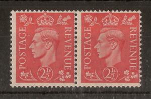 GB 1951 GVI 2.5d SG507b SWYS WMK MNH Pair