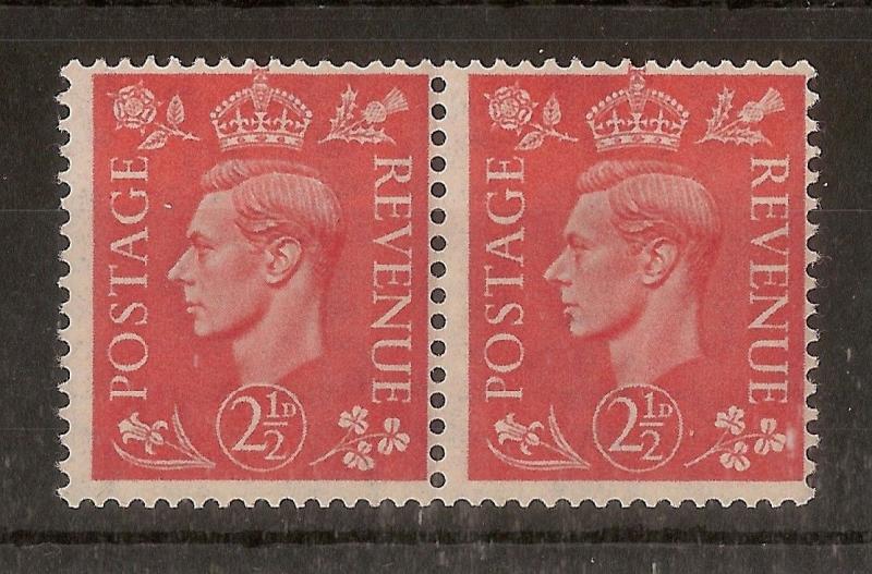 GB 1951 GVI 2.5d SG507b SWYS WMK MNH Pair